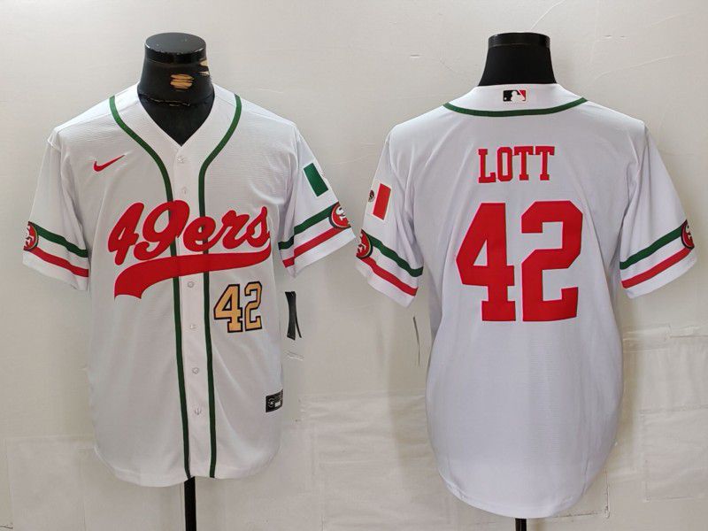 Men San Francisco 49ers #42 Lott White Joint Name 2024 Nike Limited NFL Jersey style 2->san francisco 49ers->NFL Jersey